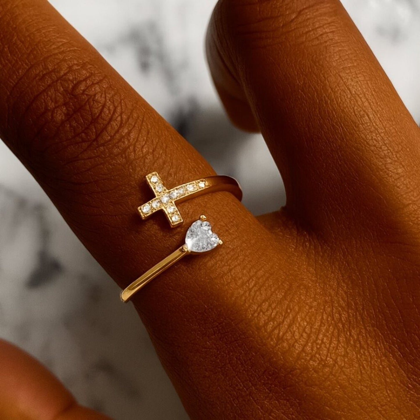 "Bethel" Adjustable Cross Ring