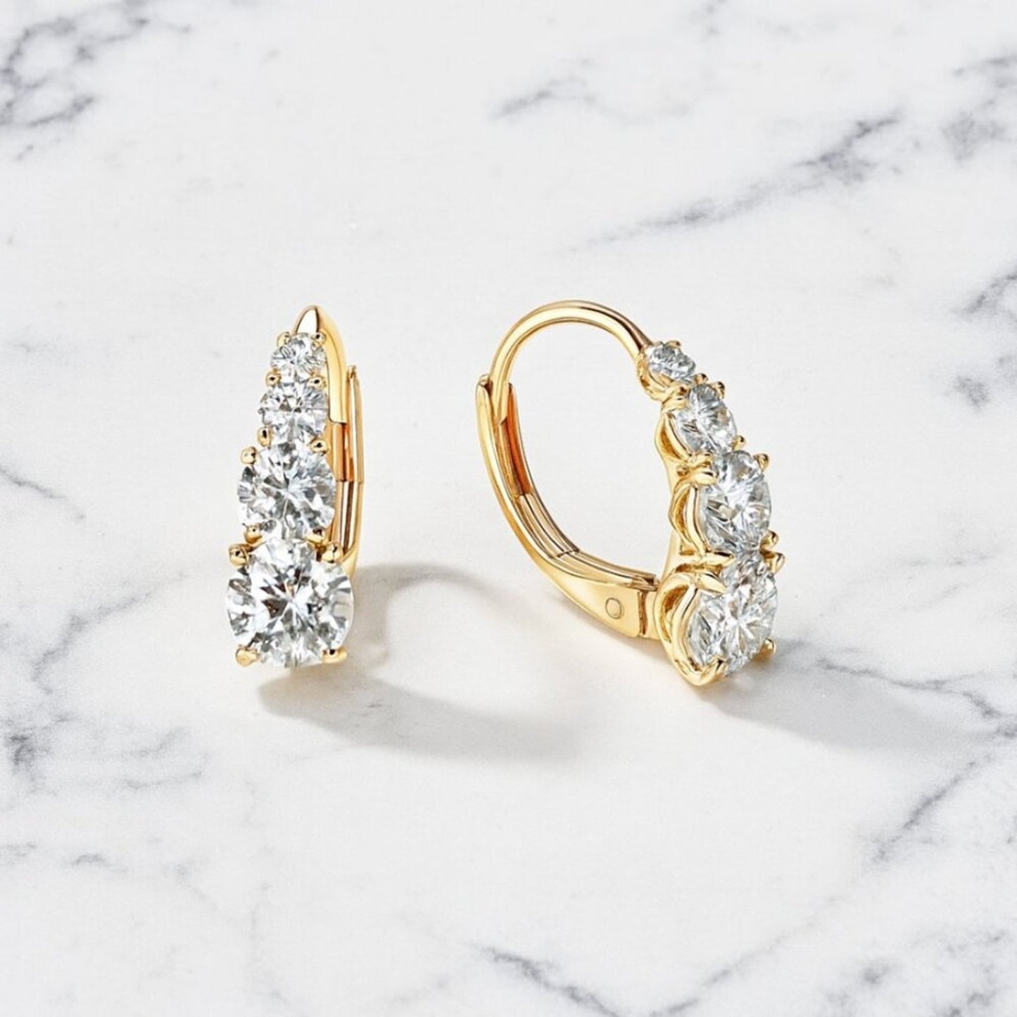 "Quinn" Lab Diamond 925 Lab Hoop Earrings