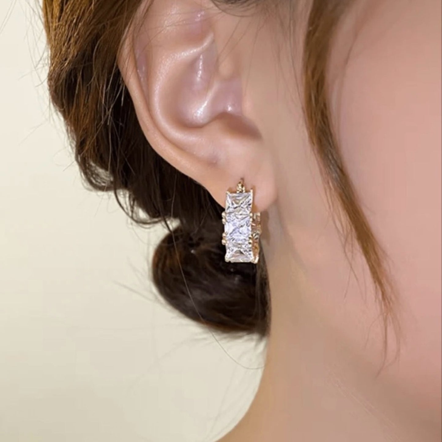 “Fiona” Princess Cut Bling Hoops