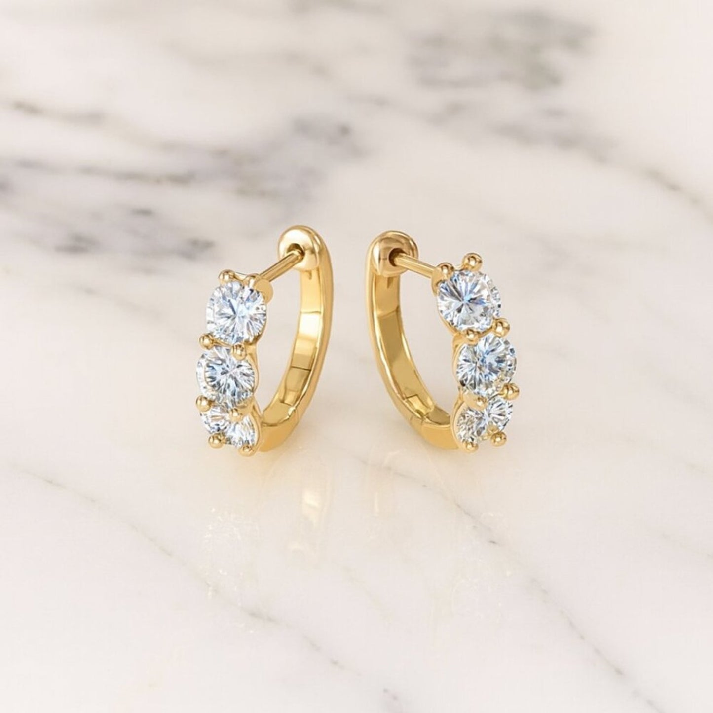 "Beverly" Lab Diamond Hoops