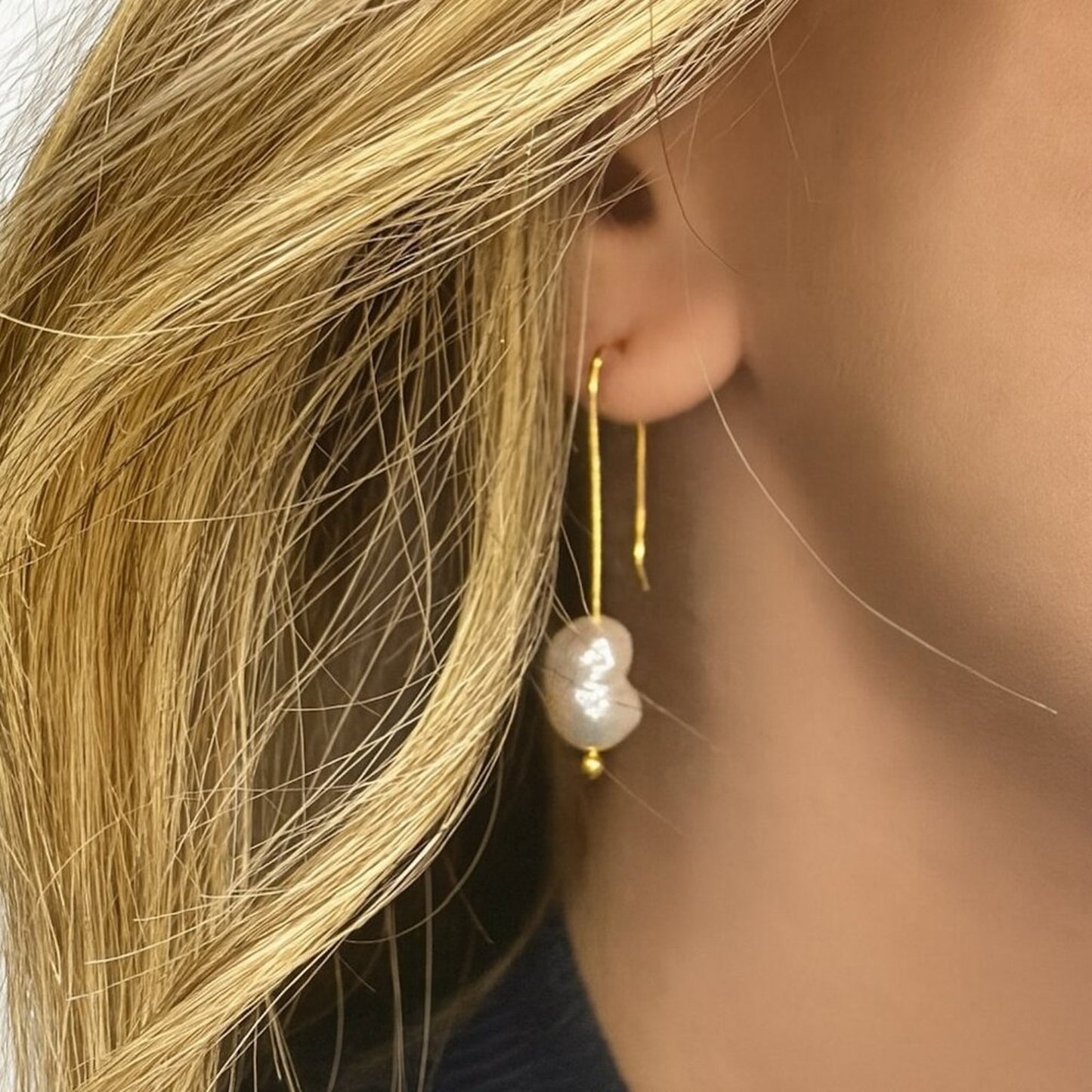 🇵🇹 “Libby” Freshwater Pearl filigree drop Hoops