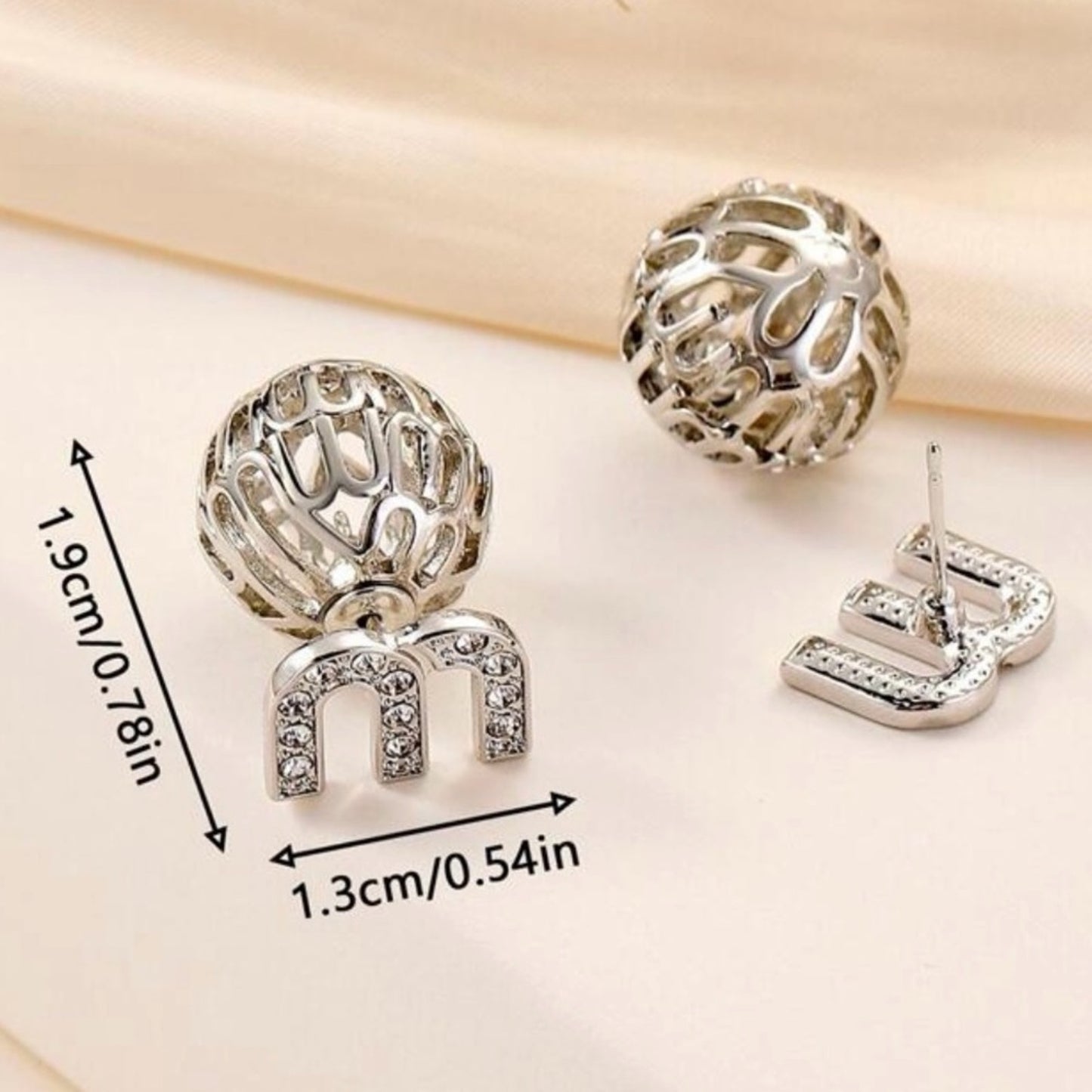 “Mimi” White Gold Plated Luxe Bling Earrings