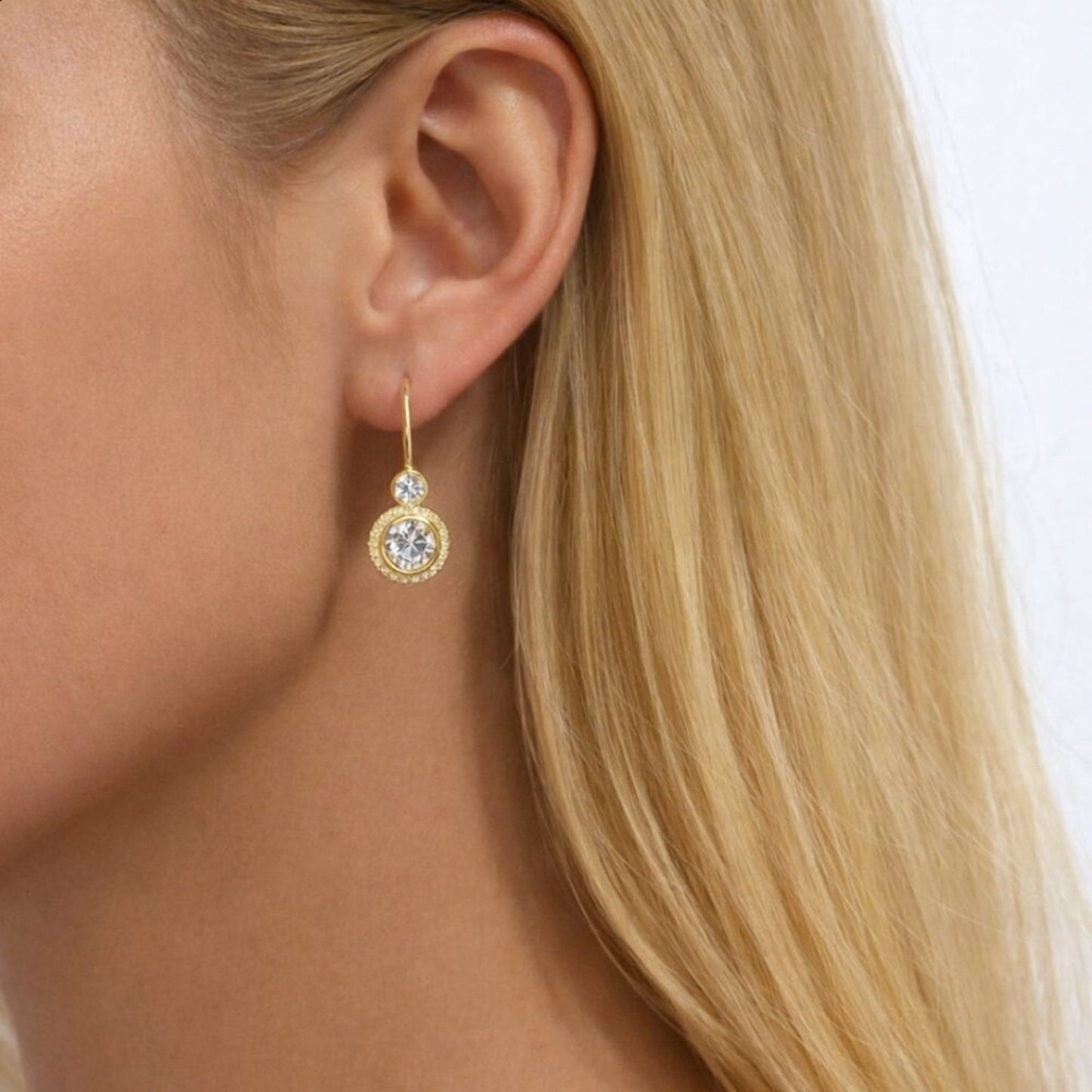 "Lenley" 1.3 Carat Lab Diamond Gold Earrings