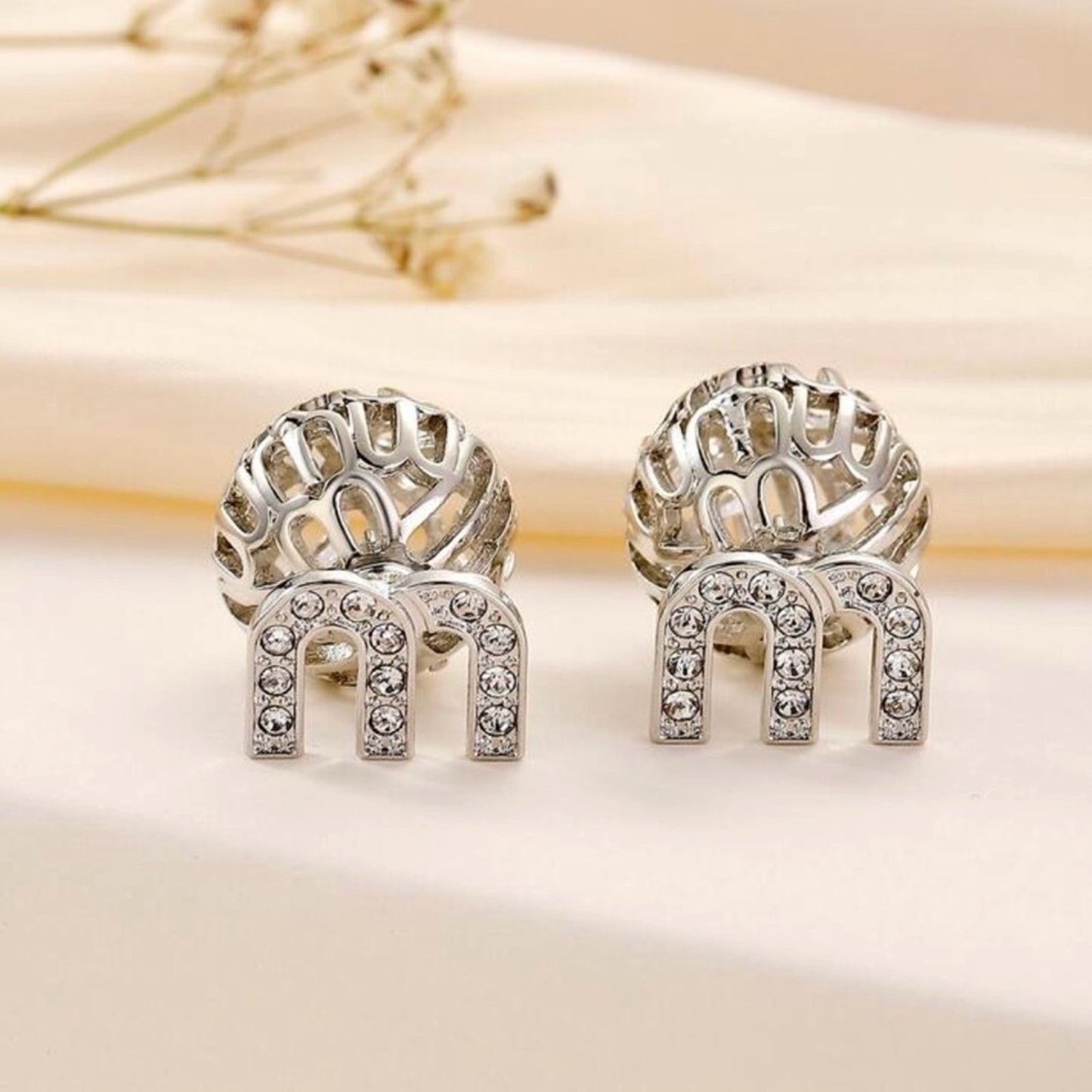 “Mimi” White Gold Plated Luxe Bling Earrings