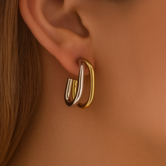 “Bri” 18k modern illusion hoops